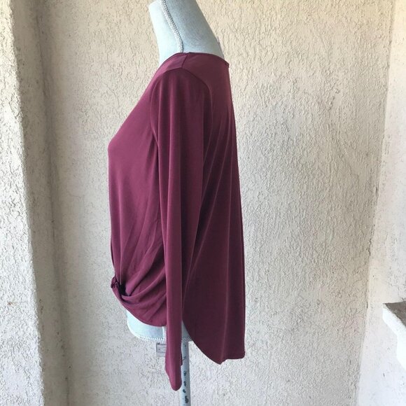 Antho Alya Plum Strappy Wrap Front Long Sleeve Top - Picture 3 of 7